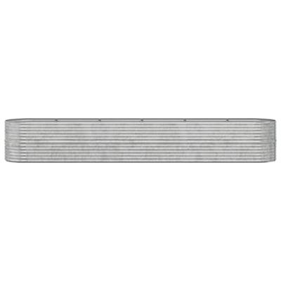 VidaXL Plantenbak 440x80x68 cm gepoedercoat staal zilverkleurig