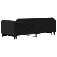 Slaapbank met onderschuifbed 90x200 cm stof zwart - thumbnail