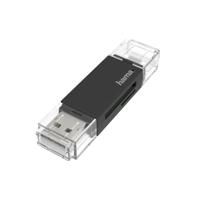 Hama USB-kaartlezer OTG USB-A + Micro-USB USB 2.0 SD/microSD - thumbnail