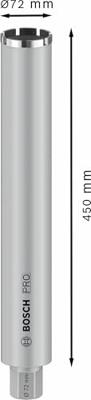 Bosch Accessoires PRO Boorkroon voor nat boren | 72 x 450 mm | 1 1/4-inch UNC - 2608601738