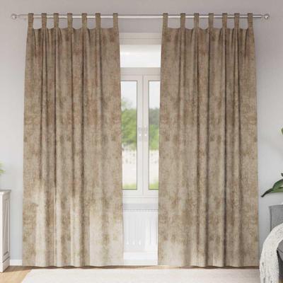 VidaXL Velvet gordijnen 2 pcs champagne 245 x 140 cm fluweel VidaXL Velvet gordijnen 2 pcs champagne 245 x 140 cm fluweel