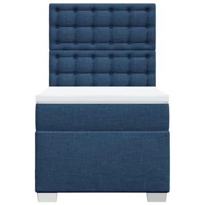 Boxspring met matras stof blauw 100x200 cm