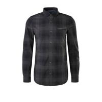 s.Oliver geruit slim fit overhemd zwart - thumbnail