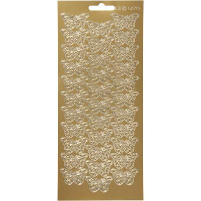 Creativ Company Stickers, vlinders, vel 10x23 cm, goud, 1 vel