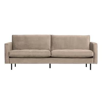 WOOOD 2,5-zits Bank 'Rodeo Classic' Velvet, kleur Khaki