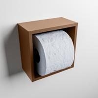 MONDIAZ Easy Toiletrolhouder CUBE 160 solid surface 16x8,6cm kleur Rust. Geschikt voor op en inbouw. - thumbnail