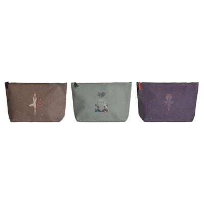 Toilettas DKD Home Decor Bruin Groen Bordeaux Canvas Yoga 33 x 8 x 20 cm (3 Stuks)