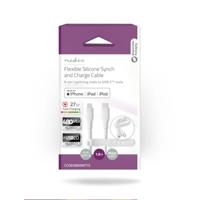 Nedis Lightning Kabel | USB 2.0 | Apple Lightning 8-Pins | USB-C Male | 480 Mbps | Vernikkeld | 1.50 m | Rond | Silicone | Wit | Doos - CCGB39800WT15 - thumbnail