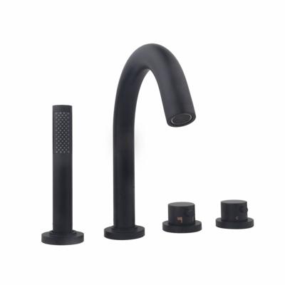 Wiesbaden Wiesbaden Caral 4-gats badrandthermostaat afbouwset mat zwart Wiesbaden Wiesbaden Caral 4-gats badrandthermostaat afbouwset mat zwart