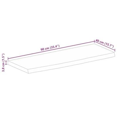 Tafelblad met natuurlijke rand 90x40x3,8 cm massief mangohout