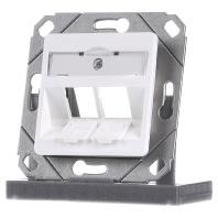 Metz Connect 130B20D21102KE Netwerkdoos Inbouw (in muur) Inzet met centraalstuk 2 poorten Zuiver wit (RAL 9010)