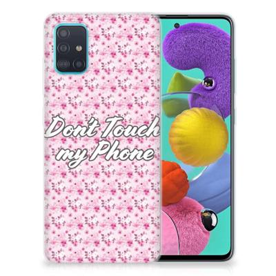 Samsung Galaxy A51 Silicone-hoesje Flowers Pink DTMP Samsung Galaxy A51 Silicone-hoesje Flowers Pink DTMP
