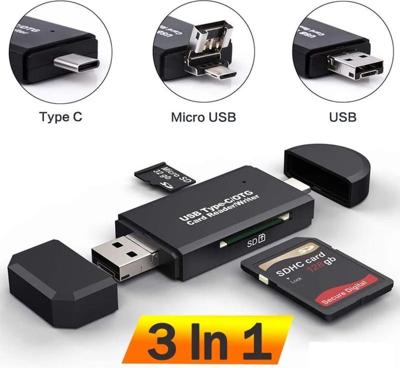 Rocketek Type C & micro USB & USB 3 In 1 OTG 2.0 Card Reader High-speed