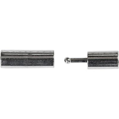 Creativ Company Magnetische sluiting, afm 3x14 mm, gatgrootte 2 mm, verzilverd, 40 stuk/ 1 doos