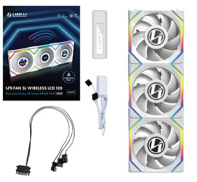 Lian Li UNI FAN SL Wireless LCD 120mm 3-Pack White Lian Li UNI FAN SL Wireless LCD 120mm 3-Pack White