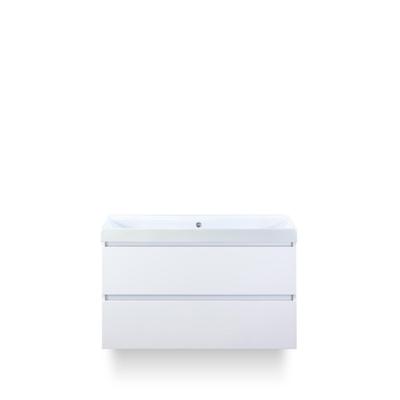 Maxx XL Badmeubelset 100 cm - Wit Hoogglans - Wastafel Just Zonder kraangat