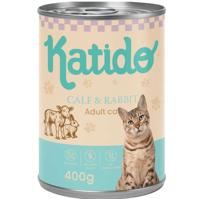 KATIDO Calf with rabbit - nat kattenvoer - 400g - thumbnail