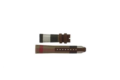 Horlogeband Burberry BU9041 Leder/Textiel Multicolor 20mm Horlogeband Burberry BU9041 Leder/Textiel Multicolor 20mm