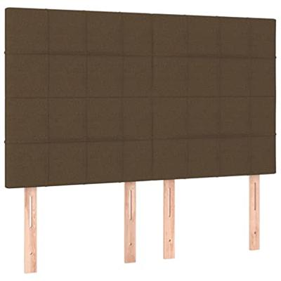 Bedframe zonder matras stof donkerbruin 140x200 cm