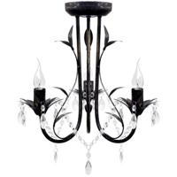 VidaXL Kroonluchter art nouveau metaal kristallen kralen 3 gloeilampen zwart - thumbnail