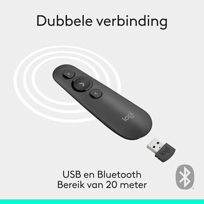 Logitech R500s Draadloze presenter Bluetooth/RF Grafiet Logitech R500s Draadloze presenter Bluetooth/RF Grafiet