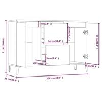 Dressoir 104x35x70 cm bewerkt hout grijs sonoma eikenkleurig - thumbnail