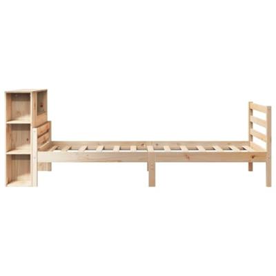 Bed met boekenkast zonder matras massief grenenhout 90x200 cm