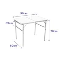 Marbueno Opvouwbare Aluminium Tafel D25 Camping en Strand 90X60X39/70 cm 10031 - thumbnail