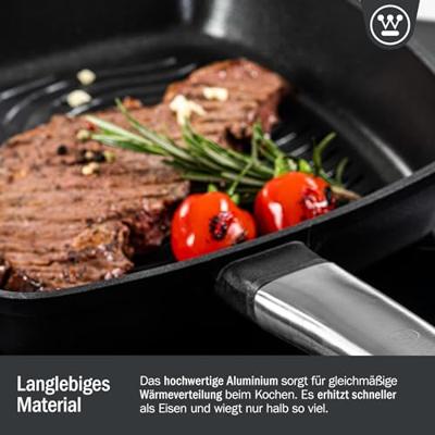 Westinghouse Performance Series Grillpan Inductie 28cm - Oven Geschikt - Zwart Westinghouse Performance Series Grillpan Inductie 28cm - Oven Geschikt - Zwart