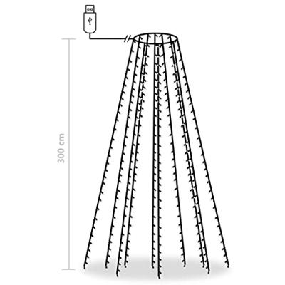 Kerstboomverlichting met 300 LED's koudwit net 300 cm Kerstboomverlichting met 300 LED's koudwit net 300 cm