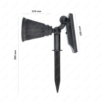 Set van 2 Bend PIR solar prikspots - Bewegingssensor en schemerschakelaar - 3000K warm wit - 2 lichtstanden - 300 lumen - 6-9 uur brandtijd - IP65 waterdicht