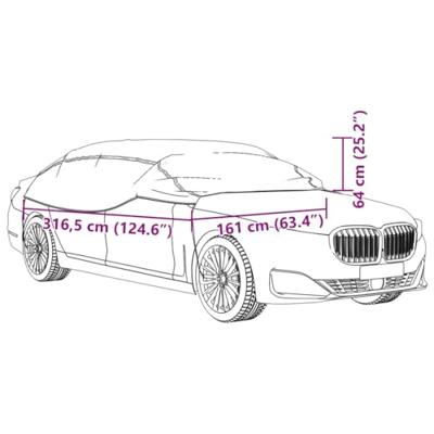 VidaXL Autohoes half met haken xl zilverkleurig VidaXL Autohoes half met haken xl zilverkleurig