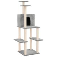 VidaXL Kattenmeubel met sisal krabpalen 144,5 cm lichtgrijs - thumbnail
