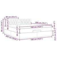 Ottoman bed met matras 180x200cm stof zwart - thumbnail