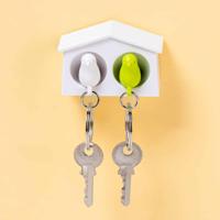 Mini Sparrow Duo Sleutelhanger - Wit/Groen - thumbnail