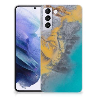 Samsung Galaxy S21 Plus | TPU | Siliconen hoesje | Marble Blue Gold