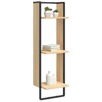Wandrek 3-laags 30x25x100 cm bewerkt hout sonoma eikenkleurig - thumbnail