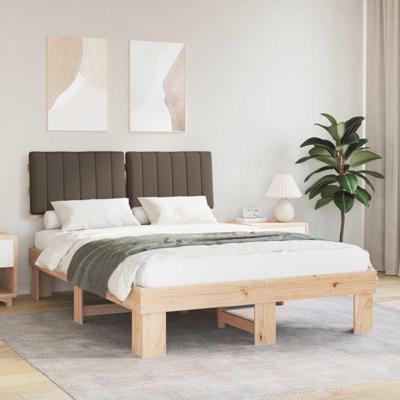 Bedframe met Gevoerd Hoofdgedeelte Taupe 135 x 190 cm