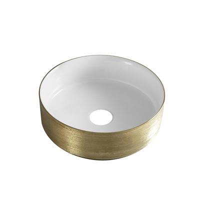 Wiesbaden Waskom Mondri 36x36 cm Rond Geborsteld Goud / Glans Wit