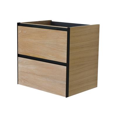 Wastafelonderkast met 2 Laden BWS Elements 60x45.2 cm Naturel Eik / Mat Zwart