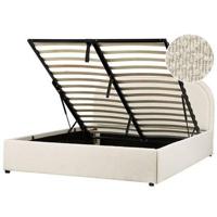 Beliani-QUILLIEN-Bed met opbergruimte-Beige-140 x 200 cm-Polyester - thumbnail