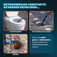 Riool - Leidingen reinigerset Premium 5-delig zwart 30m - thumbnail