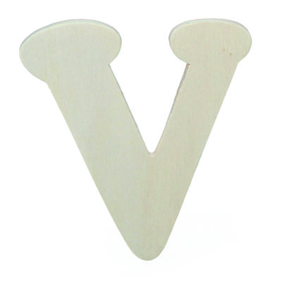 Darice • uitgesneden houten letter v 10,8cmx5mm
