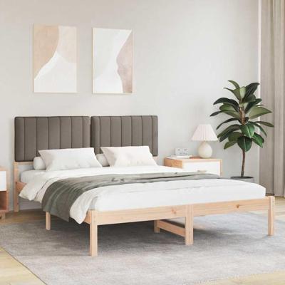 Bedframe met Gevoerd Hoofdgedeelte Taupe 150 x 200 cm