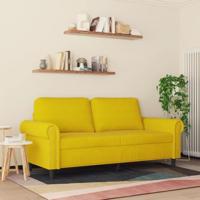 Tweezitsbank 140 cm fluweel geel - thumbnail