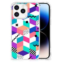 iPhone 14 Pro Shockproof Case Blokken Kleurrijk - thumbnail