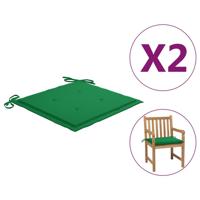 VidaXL Tuinstoelkussens 2 st 50x50x4 cm oxford stof groen - thumbnail