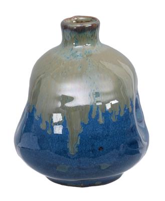 Handgemaakte Keramische Vaas - Blauw en Olijfgroen - 8.5 x 9cm Handgemaakte Keramische Vaas - Blauw en Olijfgroen - 8.5 x 9cm