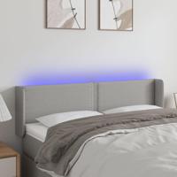 Hoofdbord LED 147x16x78/88 cm stof lichtgrijs - thumbnail