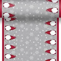 Duni dunicel 3-in-1 tafelloper winter flakes 40x480cm grijs - thumbnail